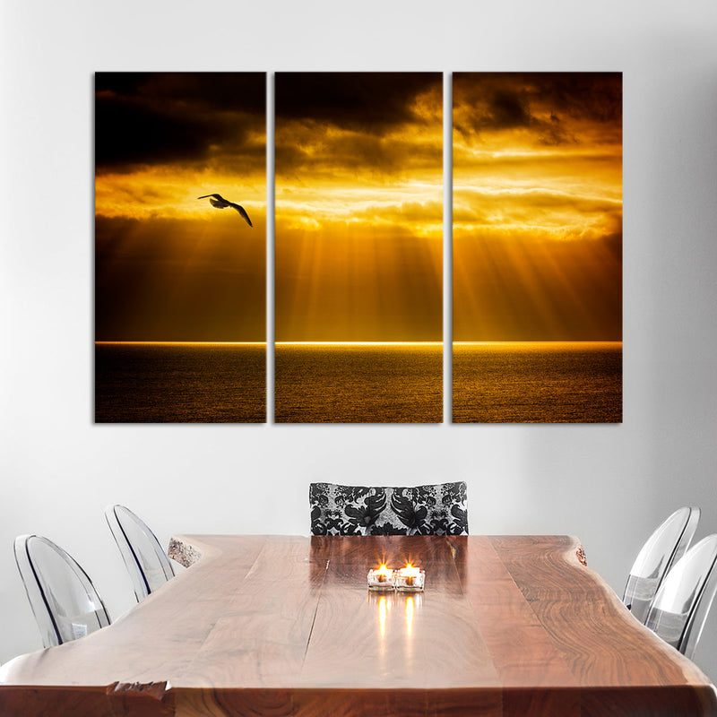 Golden Ocean Sky Wall Art