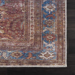 Rust Baki Tradional Washable Area Rug