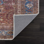 Rust Baki Tradional Washable Area Rug