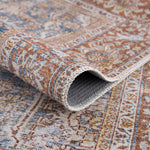 Rust Mair Tradional Washable Area Rug