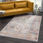 Burnt Orange Holi-2300 Washable Area Rug