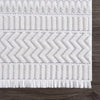 Cira Ivory Textured Area Rug with Fringes