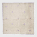 Violet embroidered dinner napkins, flax, set of two