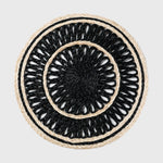 Loopy straw placemats, black, set of four