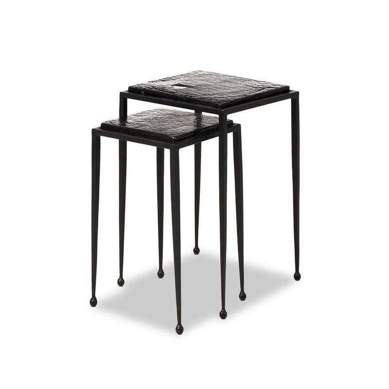 Dexter Smoked Black Cast Glass Nesting Tables | ready to ship!