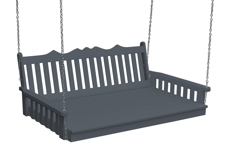 Keystone Amish Co. 4 Foot York Recycled Plastic Swing Bed, Dark Gray