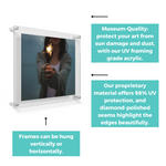 16x20" Photo Floating Acrylic Clear Picture Frame (Frame Size 19x23")