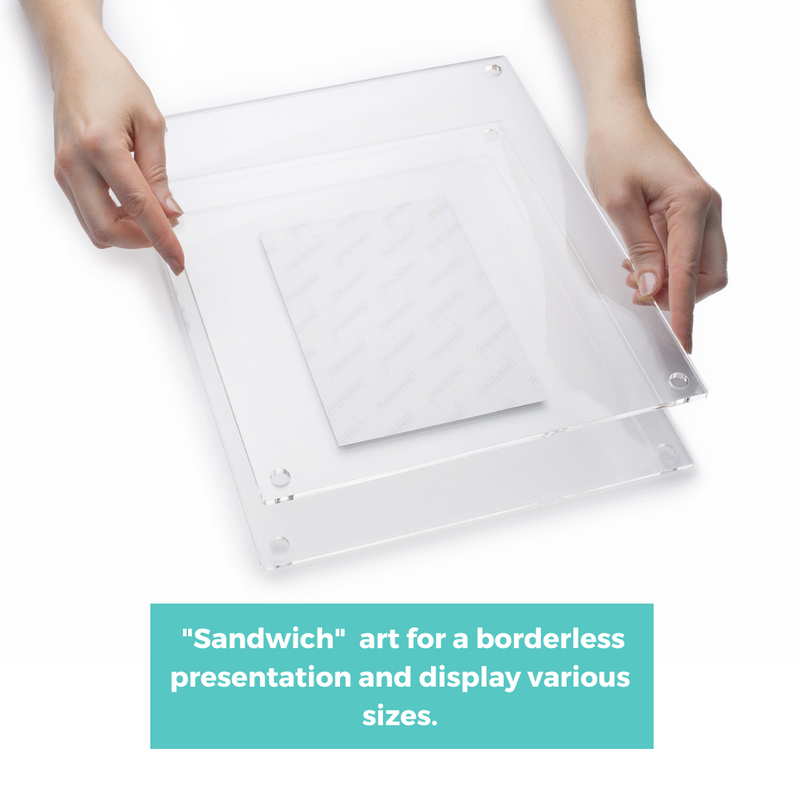 11x14" Photo Floating Acrylic Clear Picture Frame (Frame Size 15x18")