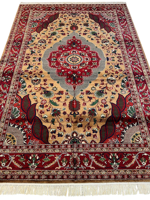 Hand-Knotted Afghan Garden Design Rug – 6’6” x 9’6”
