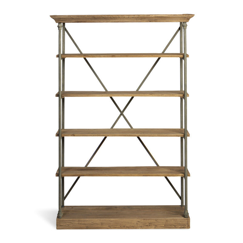 Brogdon Manor Elm and Iron Bookshelf L531