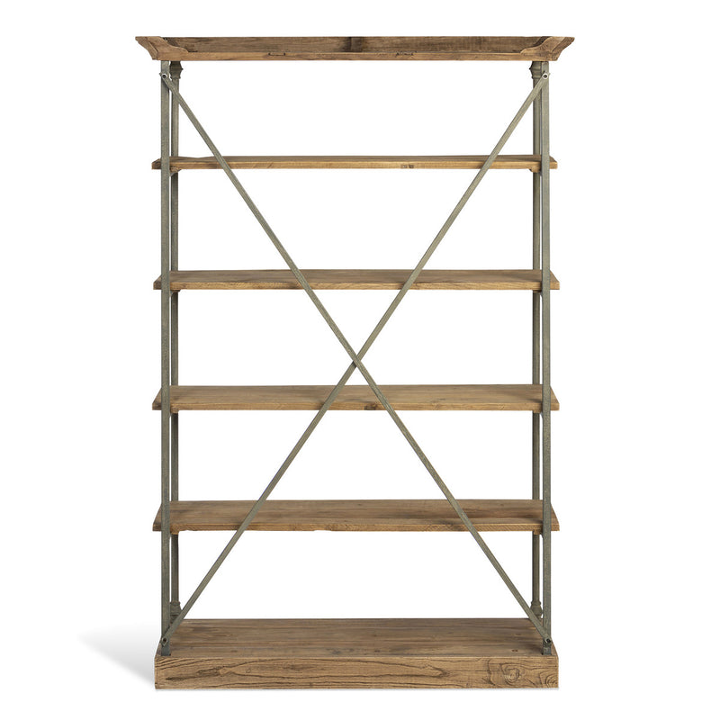 Brogdon Manor Elm and Iron Bookshelf L531
