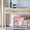 Lovecup Coastal Teak and Rattan Console Table L210