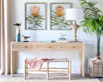 Lovecup Coastal Teak and Rattan Console Table L210