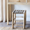 Teak and Rattan Woven Stool L213