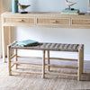 Teak and Rattan Woven Bench L214