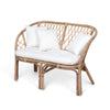 Rattan and Cotton Loveseat L220