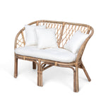 Rattan and Cotton Loveseat L220