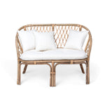 Rattan and Cotton Loveseat L220