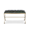 Farleigh House Green Leather Bench L055