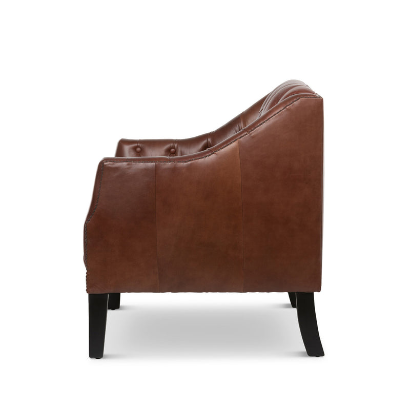 Lovecup Mahogany Leather Library Chair L068