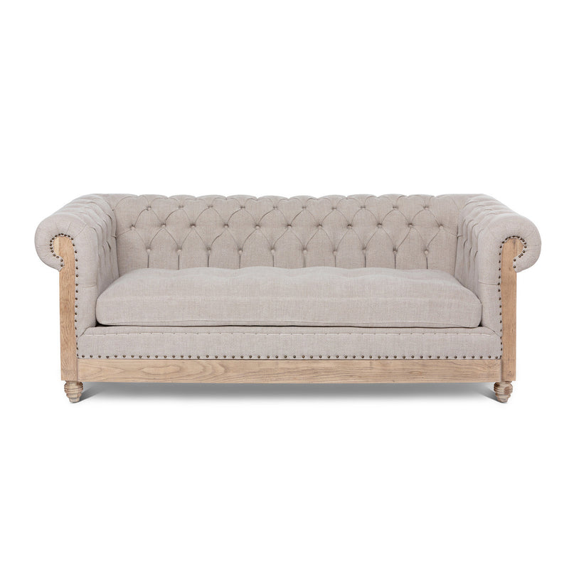 Lovecup Hillshire Washed Gray Tufted Sofa L664