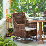 Lovecup Rattan Terrace Chair with Burlap Cushion L146