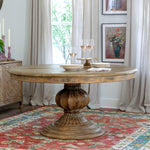 Lovecup Pine Wood Extending Pedestal Dining Table L115