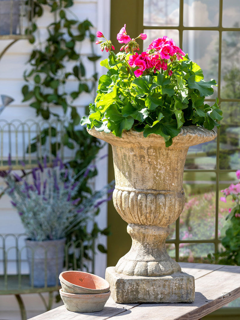 french country planter pots Courtyard Garden Urn with Base