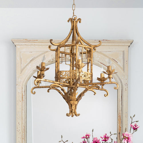 Antique Gold Pagoda Chandelier L162