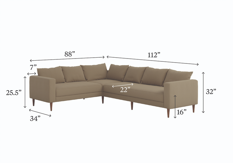 The Essential Corner Sectional (6 Seat) in Recycled Velvet