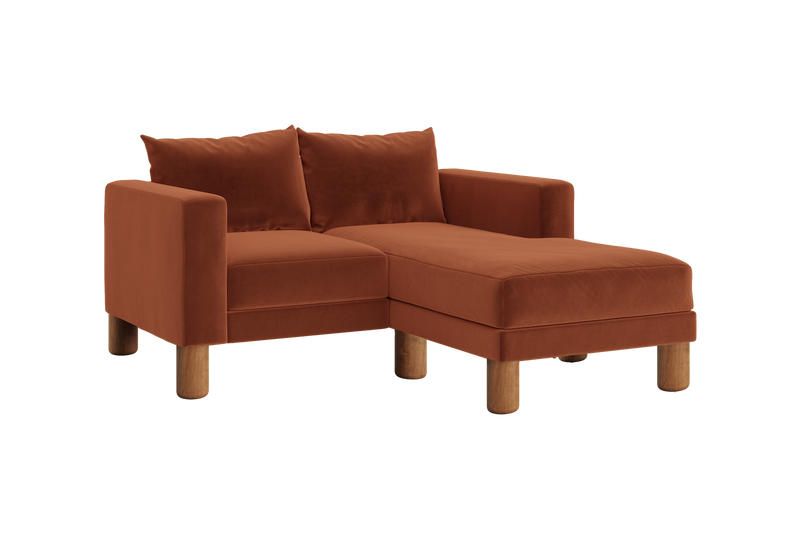 The Essential Loveseat Sectional in Recycled Velvet