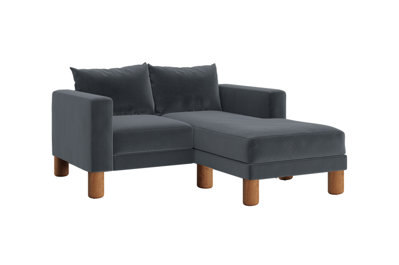 The Essential Loveseat Sectional in Recycled Velvet