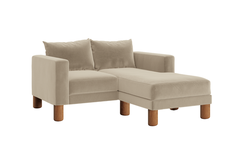 The Essential Loveseat Sectional in Recycled Velvet