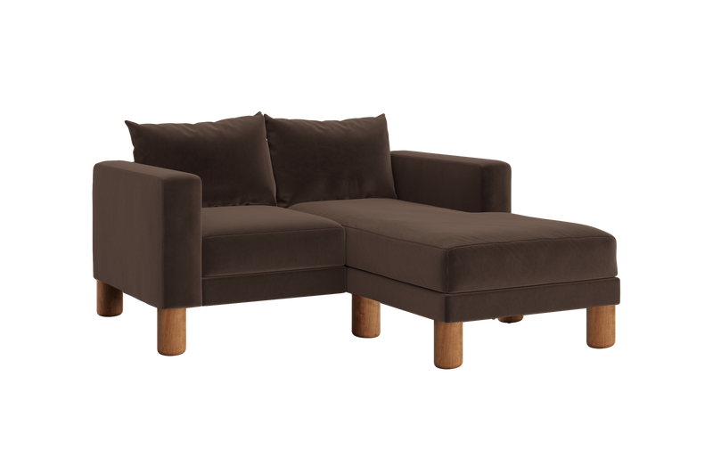 The Essential Loveseat Sectional in Recycled Velvet