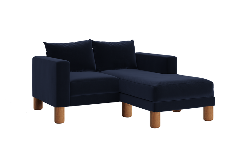 The Essential Loveseat Sectional in Recycled Velvet