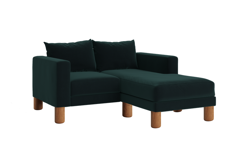 The Essential Loveseat Sectional in Recycled Velvet