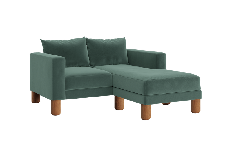 The Essential Loveseat Sectional in Recycled Velvet