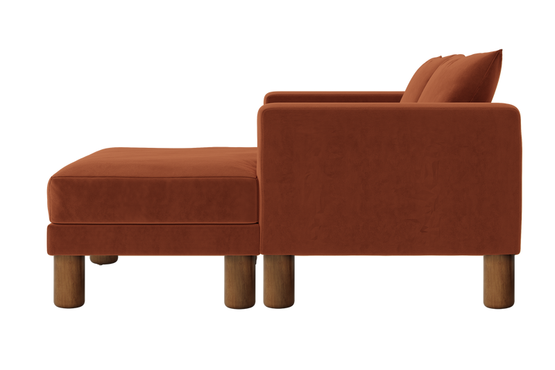 The Essential Loveseat Sectional in Recycled Velvet