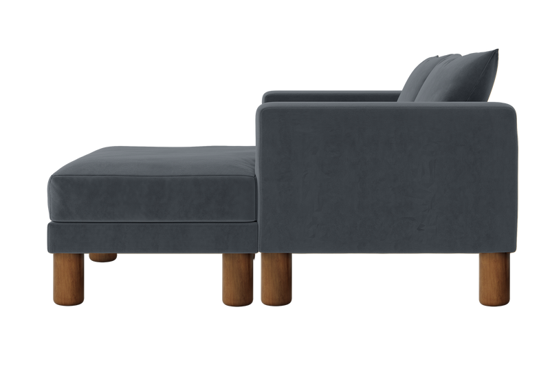 The Essential Loveseat Sectional in Recycled Velvet