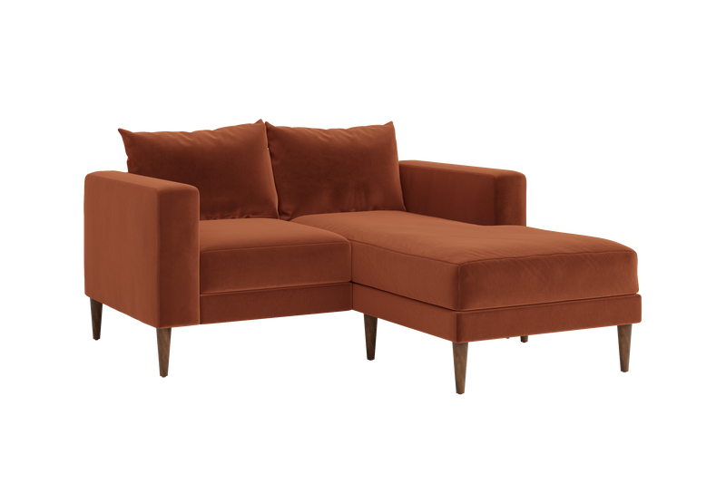 The Essential Loveseat Sectional in Recycled Velvet