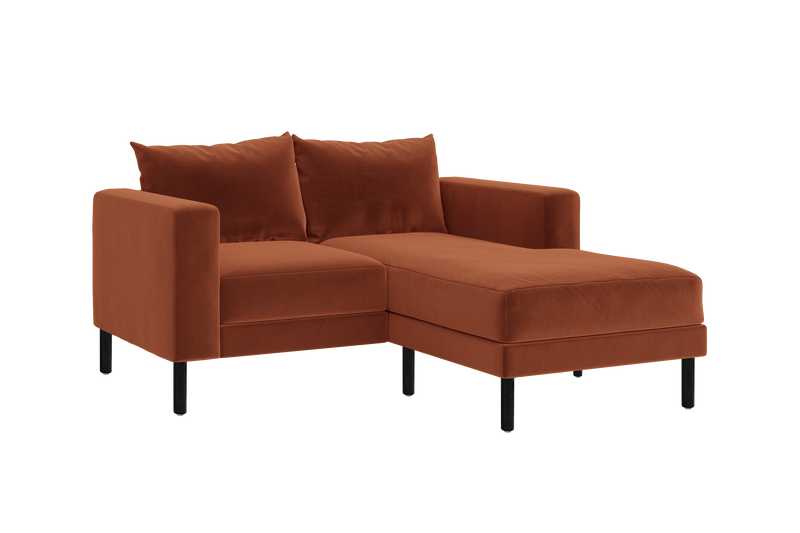 The Essential Loveseat Sectional in Recycled Velvet