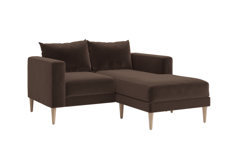 The Essential Loveseat Sectional in Recycled Velvet