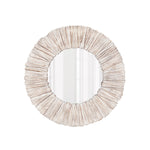 Lovecup Whitewash Wood Slat Round Mirror L237