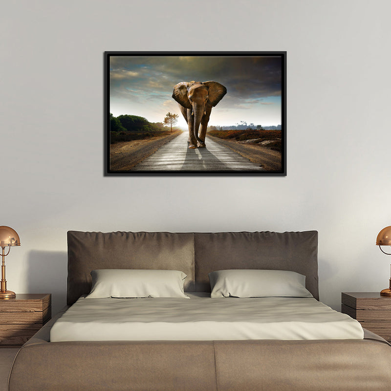 Walking Lone Elephant Wall Art