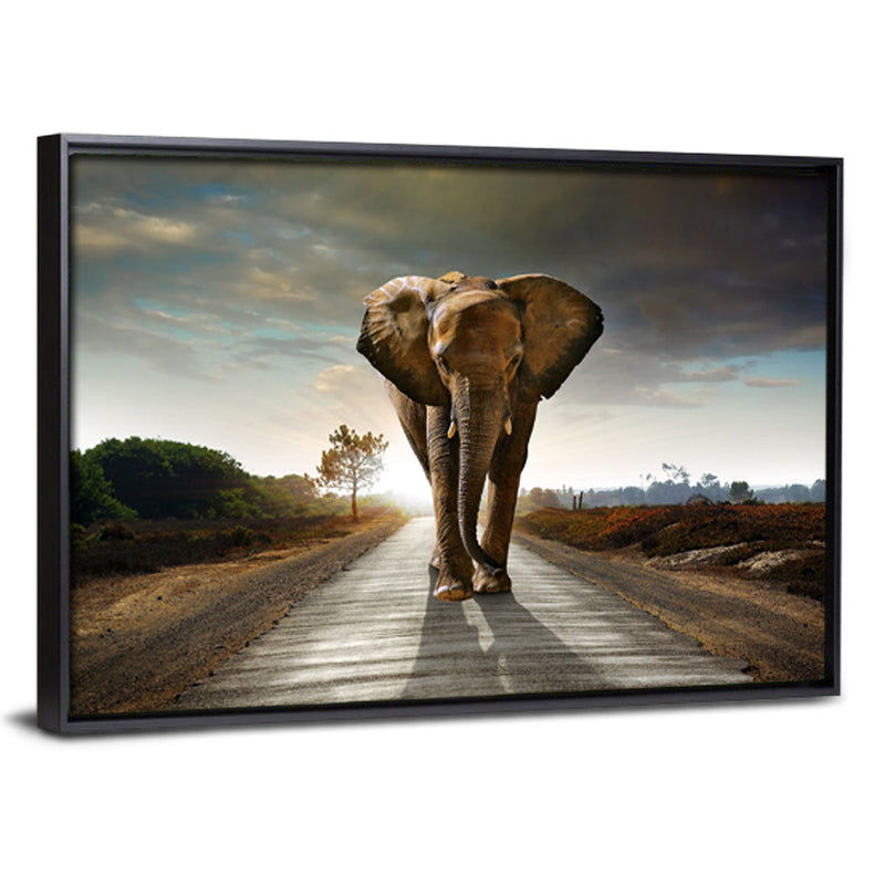 Walking Lone Elephant Wall Art