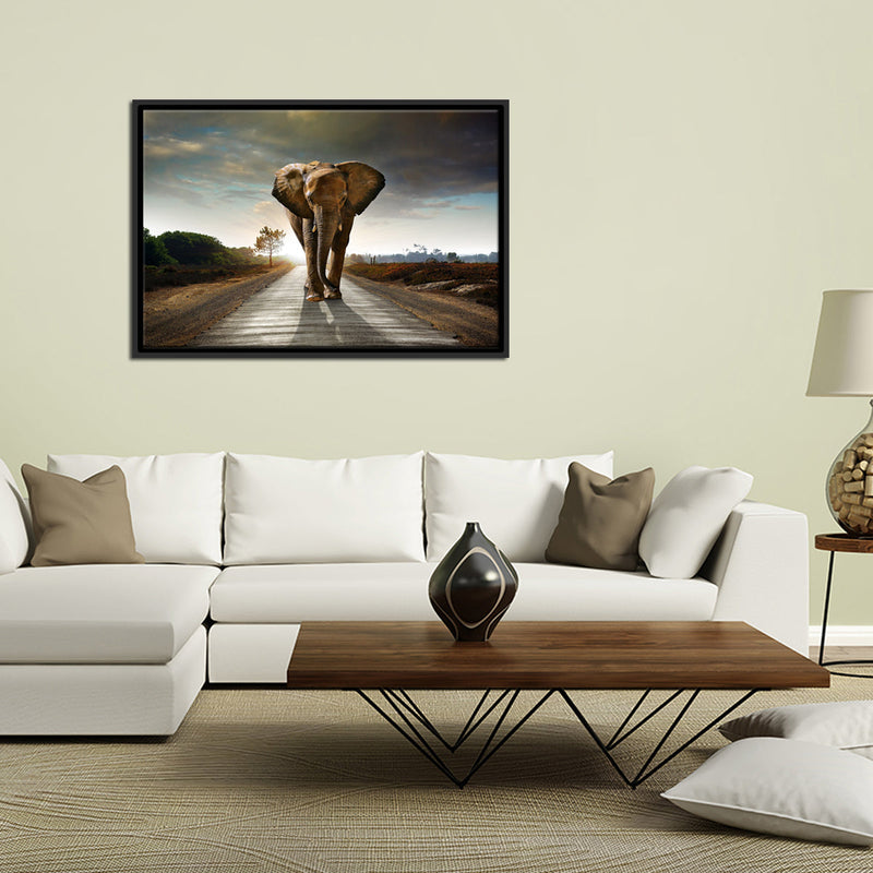 Walking Lone Elephant Wall Art