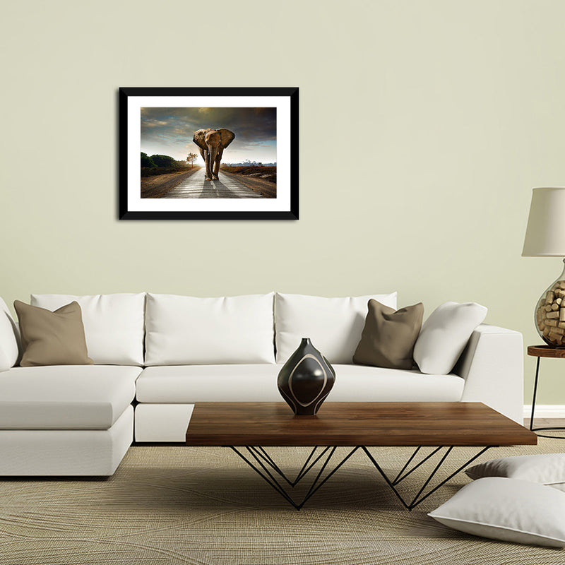 Walking Lone Elephant Wall Art
