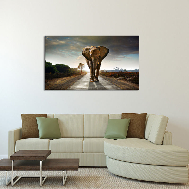 Walking Lone Elephant Wall Art