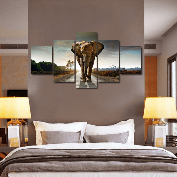 Walking Lone Elephant Wall Art