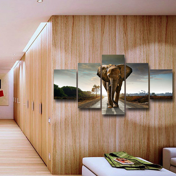 Walking Lone Elephant Wall Art